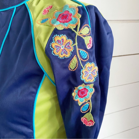 Johnny Was JWLA zip track embroidered floral jacket - Picture 7 of 10